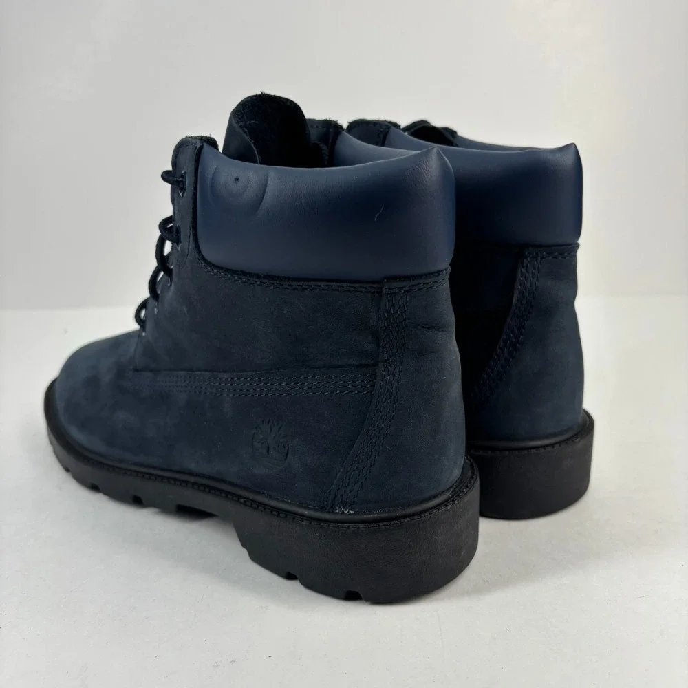 Timberland 6-Inch Youth Boys US 4 Navy Nubuck Waterproof Ankle Hiking Boot A6298